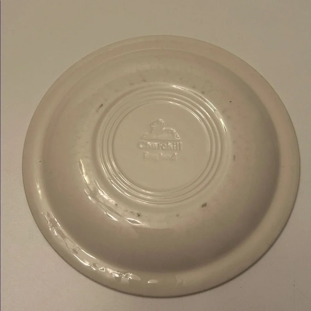 Vintage Churchill England Blue and White Polka Dot Plate Cottagecore - Picture 2 of 3